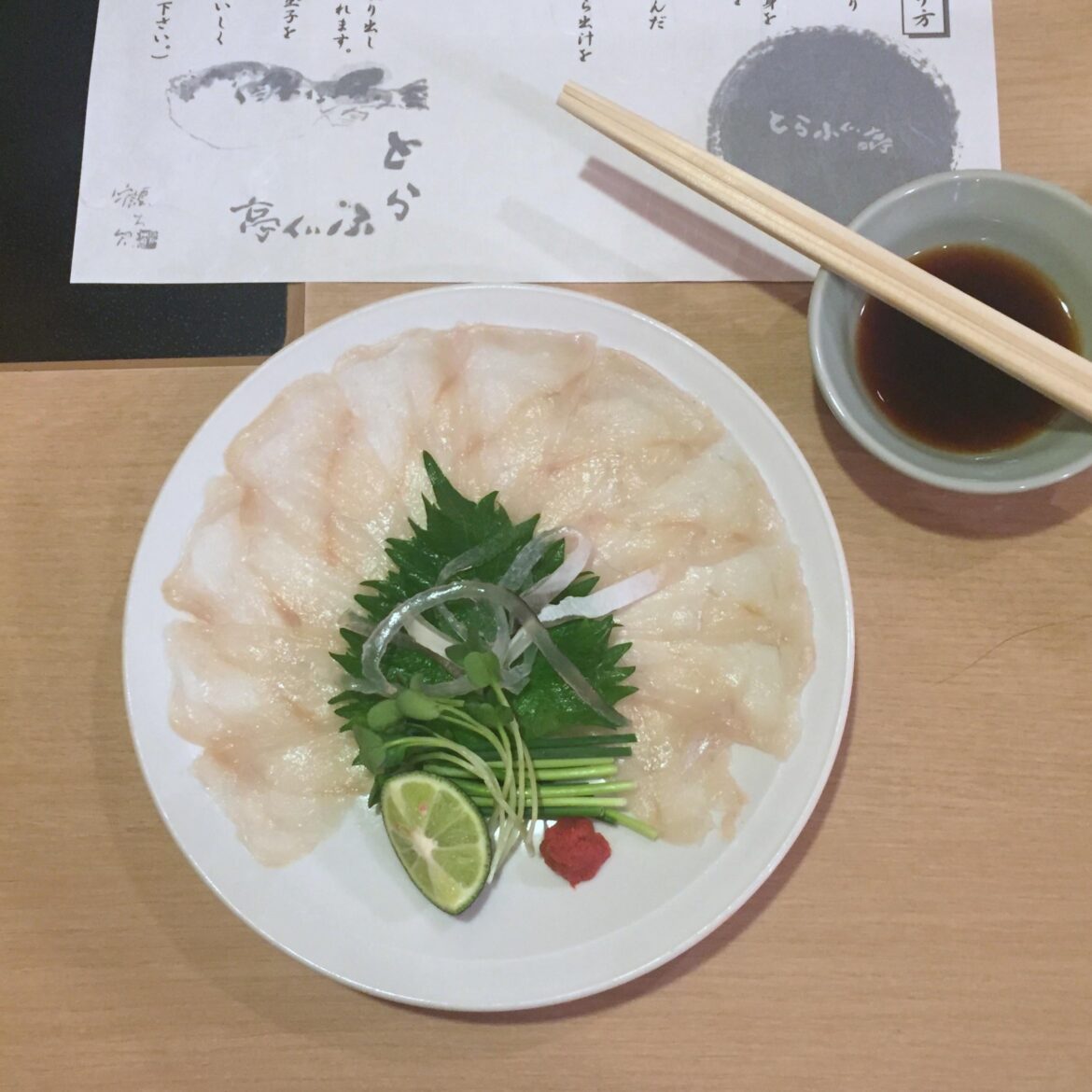 Blowfish sashimi [Tokyo]