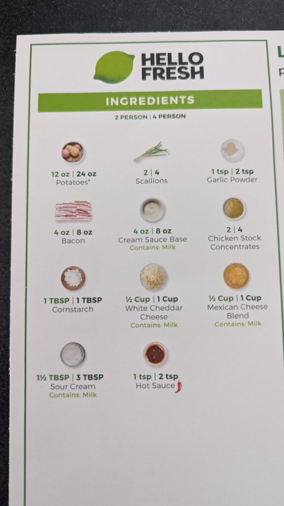 Looking for two ingredients