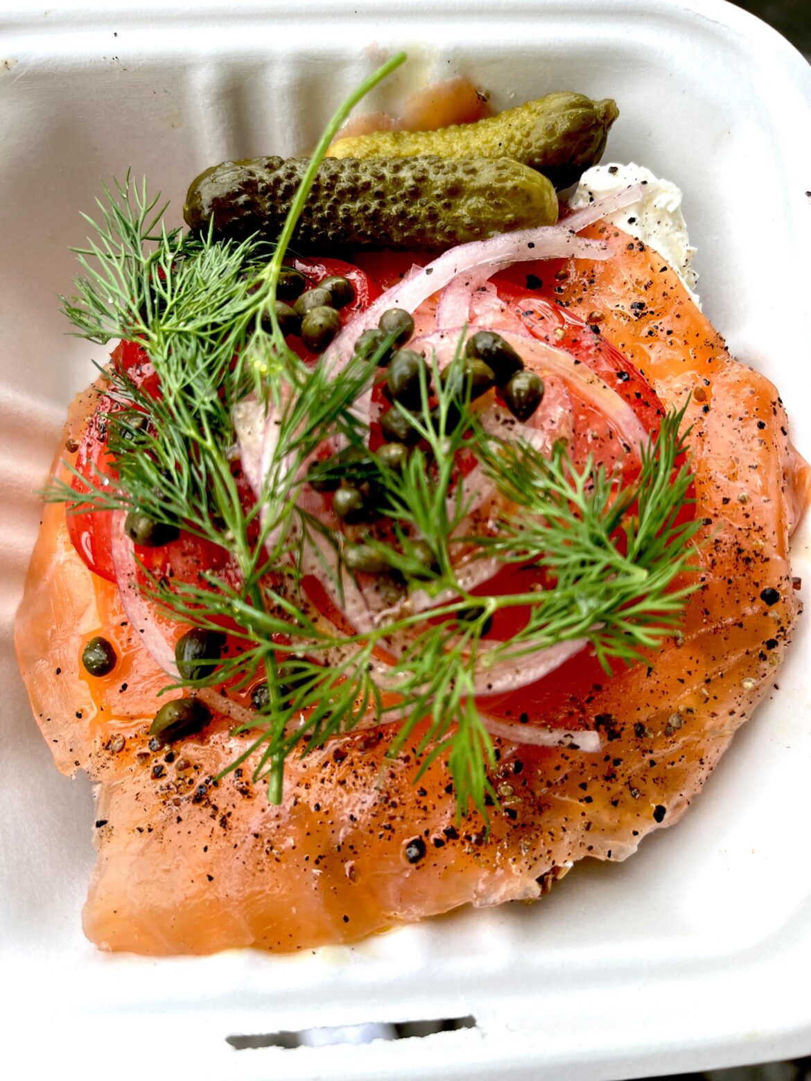 Smoked Salmon Bagel from Courage Bagels.