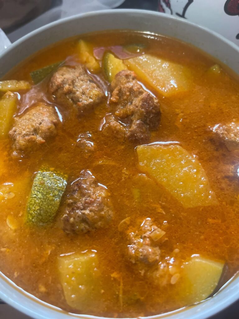 Mexican chipotle meatballs soup