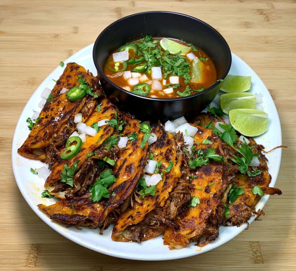 Beef Birria Tacos with Consommé