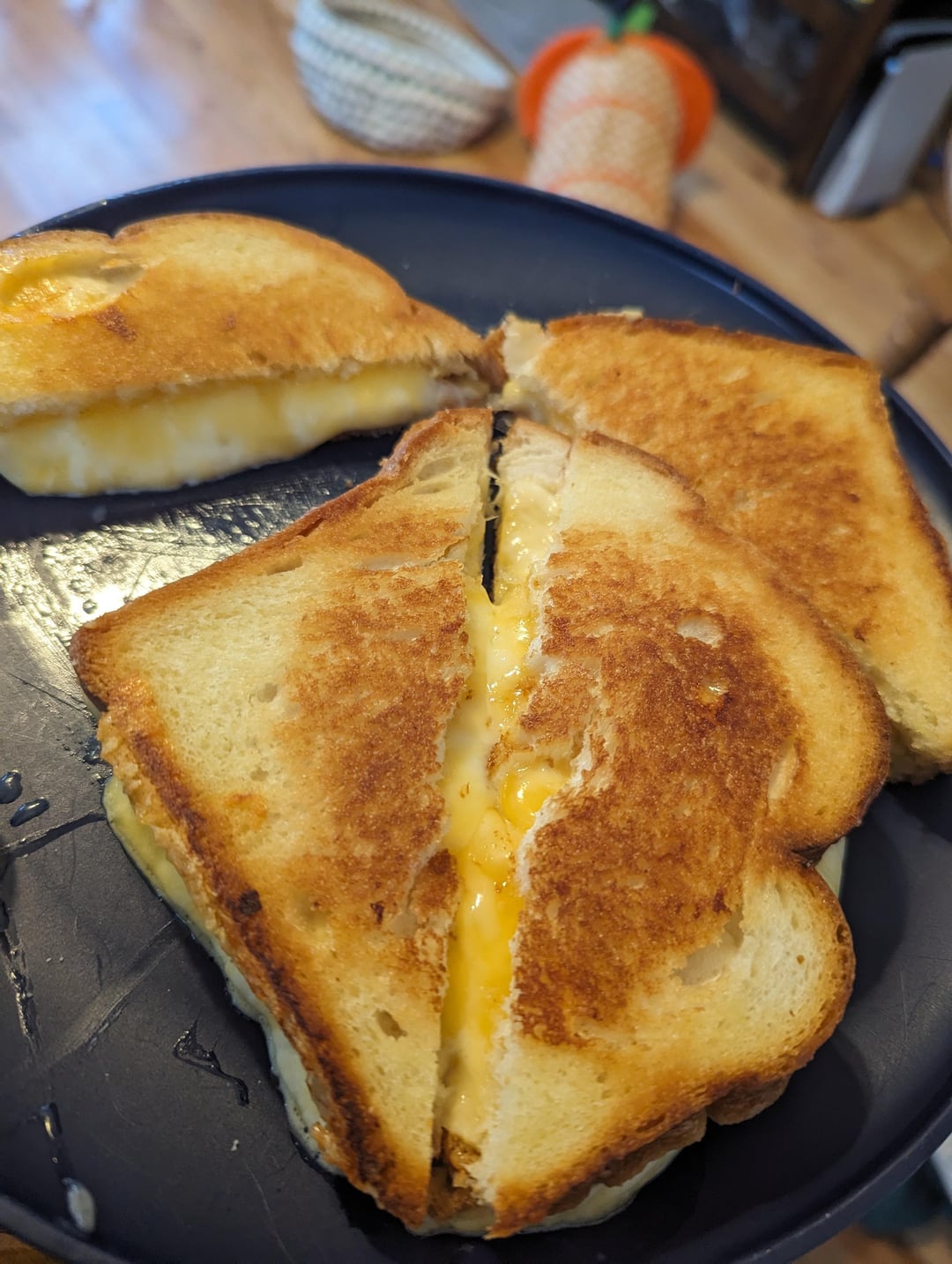 Gouda, cheddar, and mozzarella on sourdough Dining and Cooking