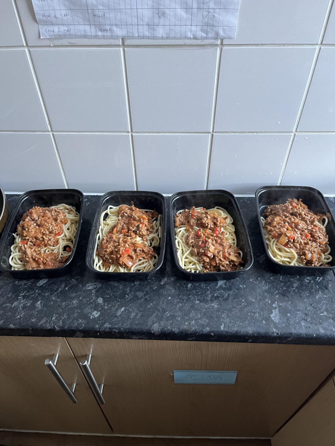 Spaghetti meal prep