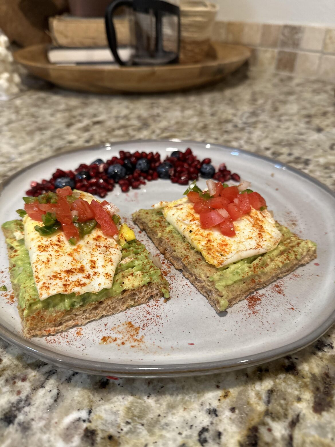 avacado toast with berries!