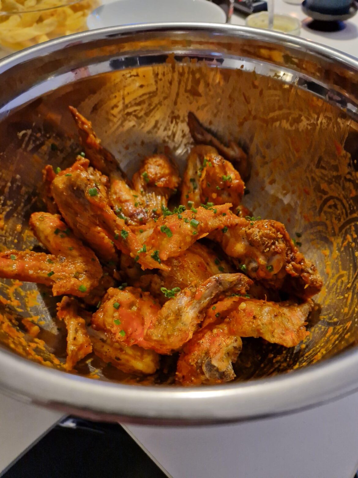Thanks to this sub for the Air Fryer wings tips! Made some roasted red pepper, scotch bonnet and lime coated wings!