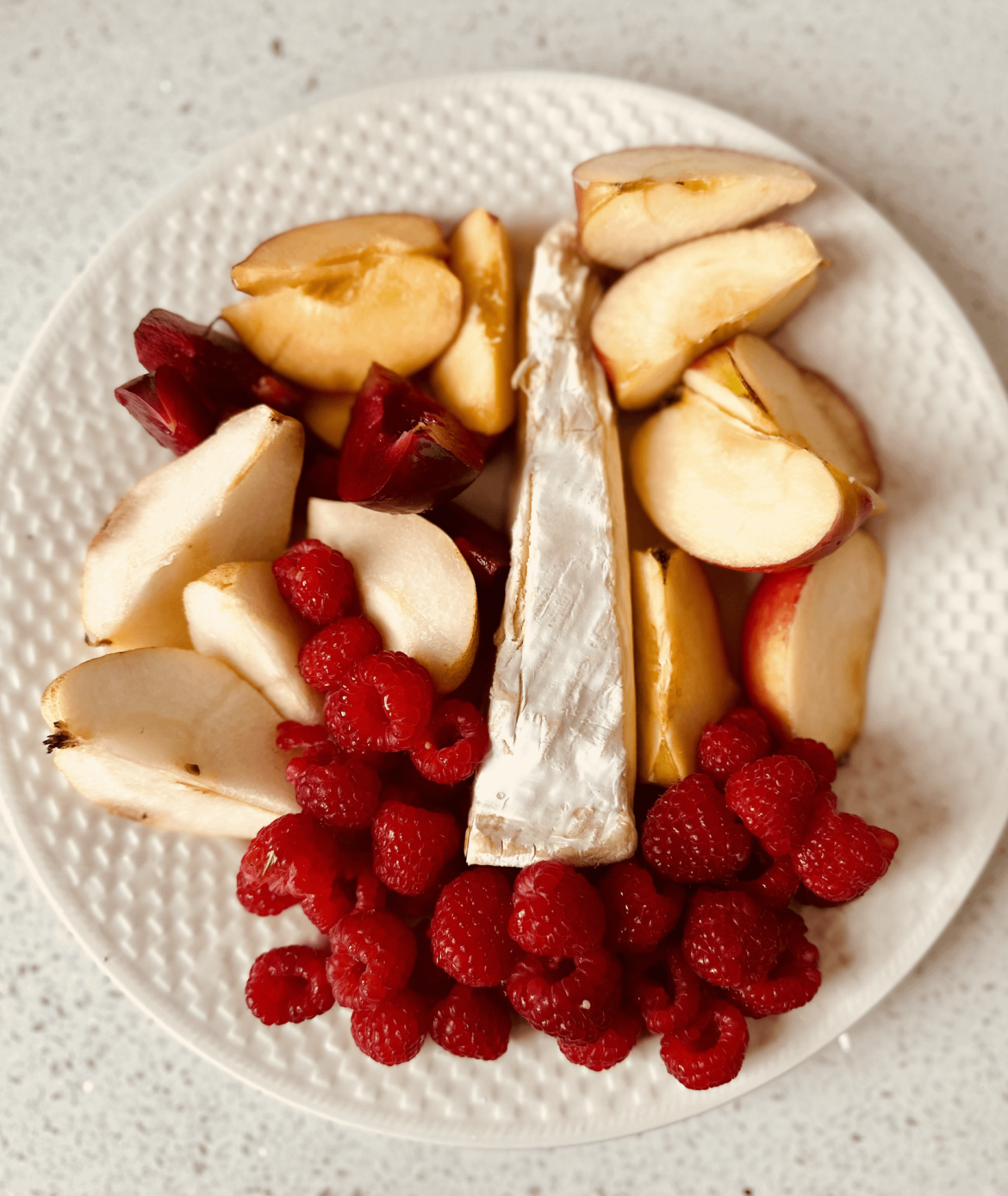 Brie and fruit for breakfast