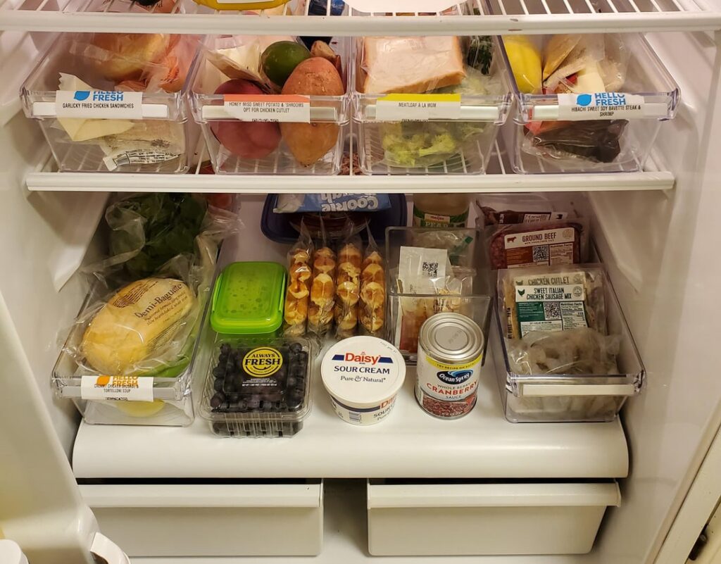 how i organize my Hello Fresh meals~ links included (30$ for all 6 bins)