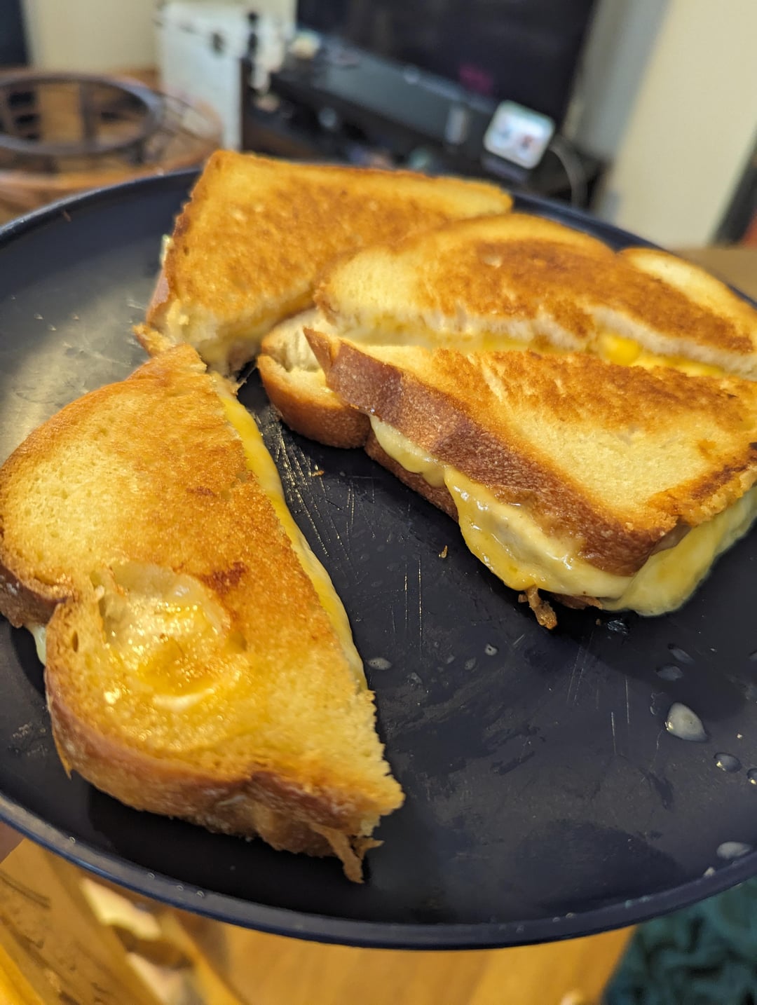 Gouda, cheddar, and mozzarella on sourdough Dining and Cooking