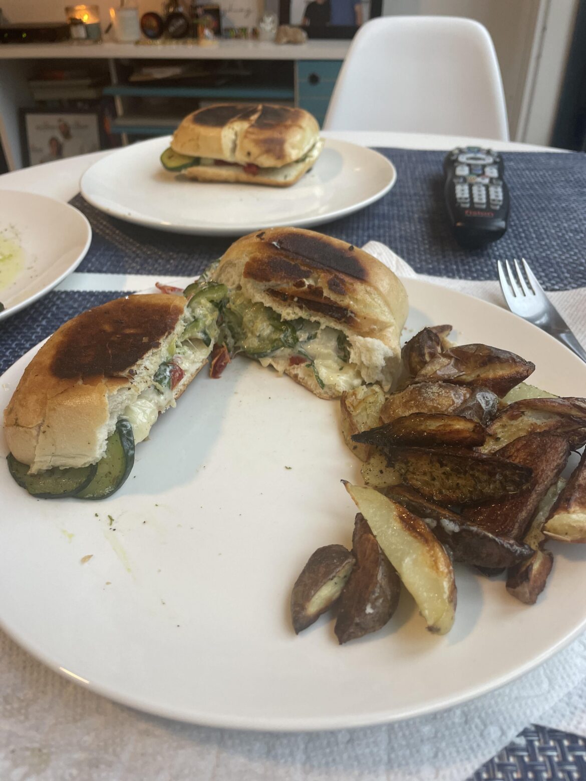 Zucchini and sun dried tomato panini