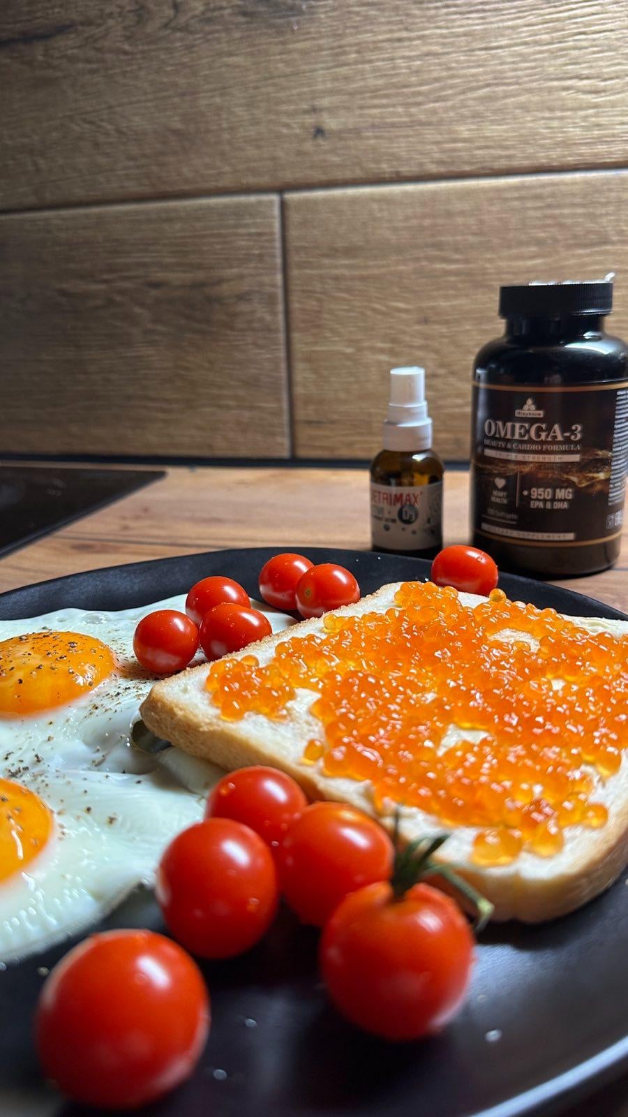 Caviar Tost Fried Eggs And Some Supplements For Today Dining And Cooking