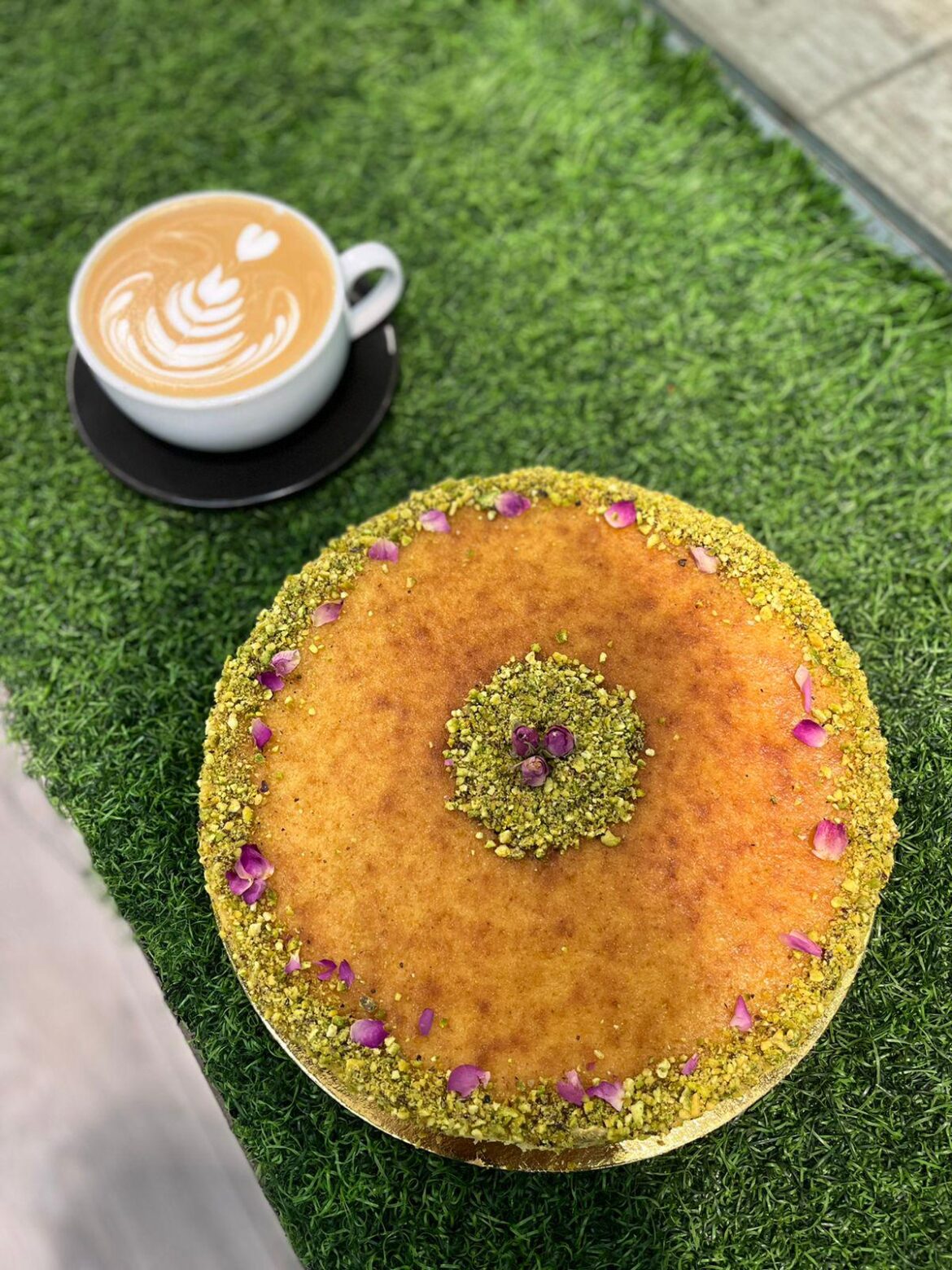 Basbousa and Cappuccino 😍