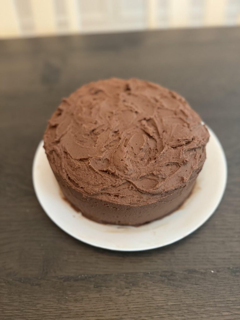 Stella’s Devils Food Cake - half recipe and gluten free results!