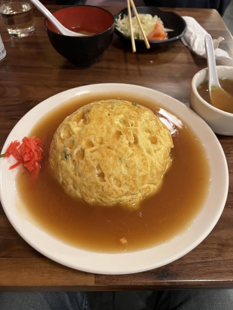 Chahan omelette fried rice with gravy at Kouraku, Little Tokyo