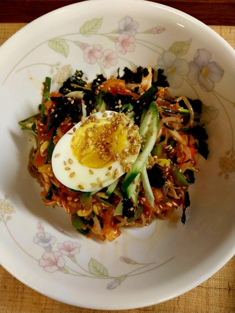 Makguksu is buckwheat noodles