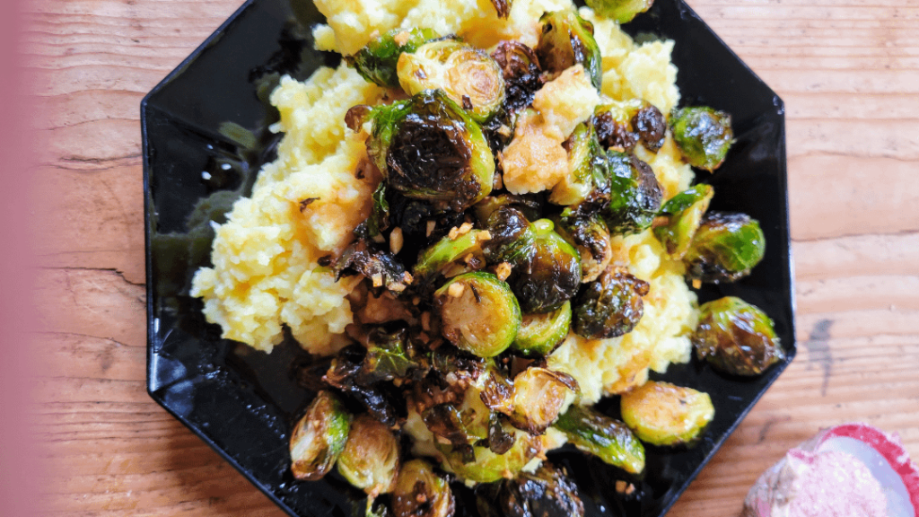 roasted garlic ginger brussel sprouts