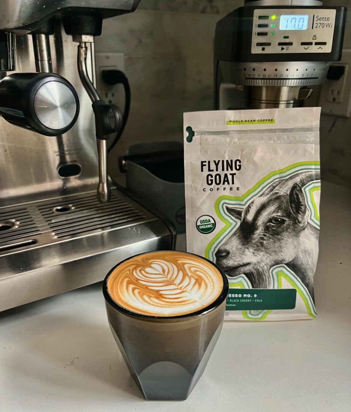 Flying goat comin’ at ya. Arguably some of the best coffee out there