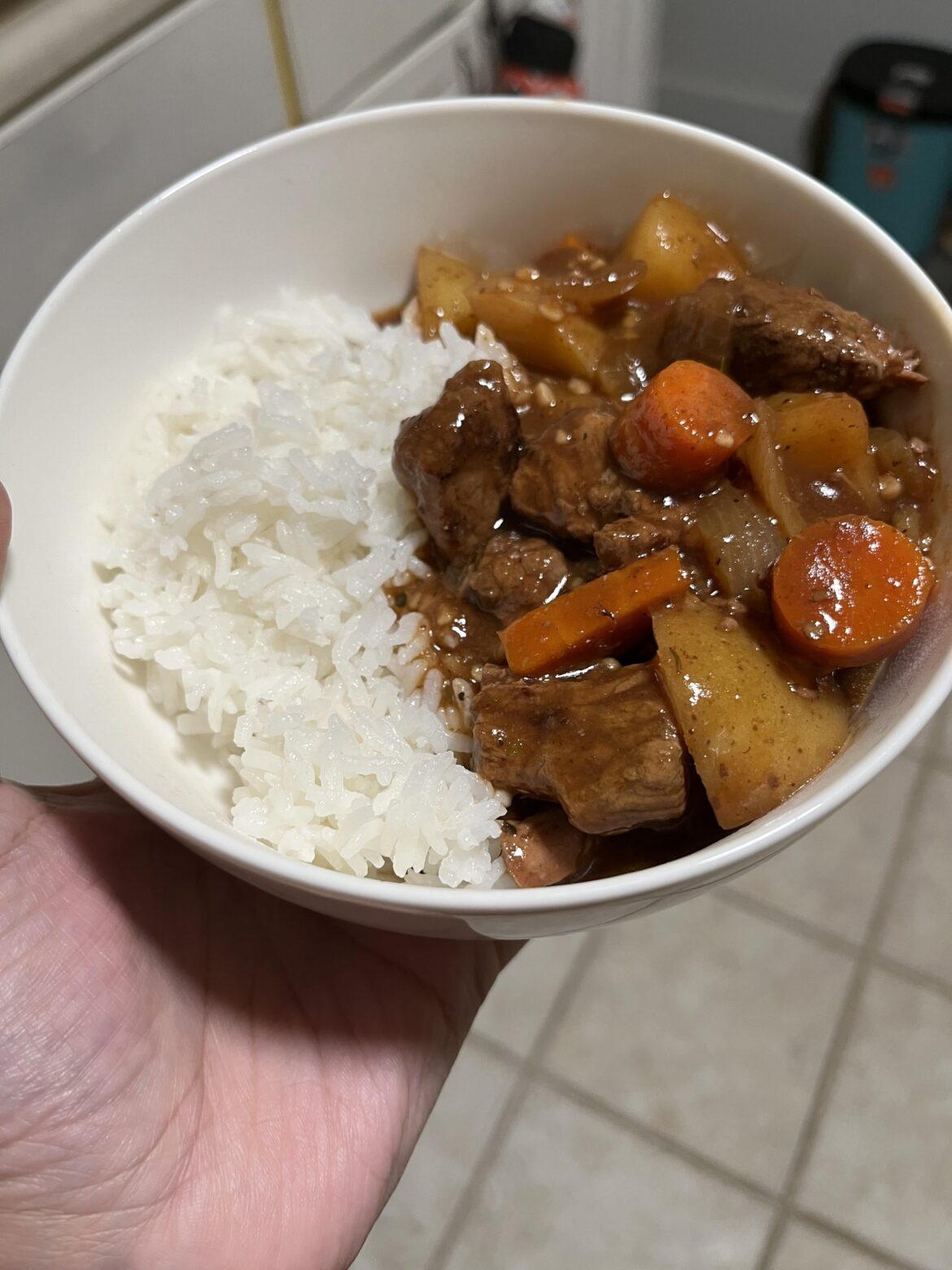 Finally got a proper bit of snow. Classic beef stew only felt right
