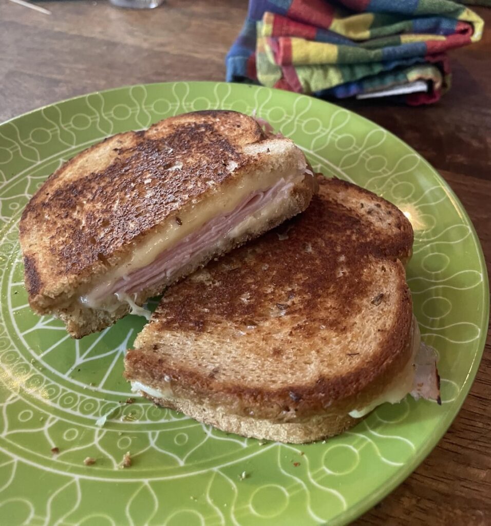 Simple grilled ham & Swiss