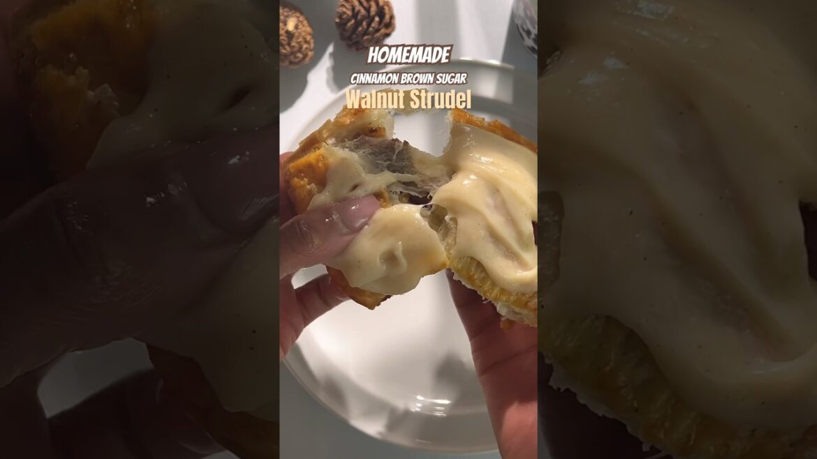 Cinnamon brown sugar walnut strudel recipe #strudel #cooking #easyrecipe #cooking #shorts