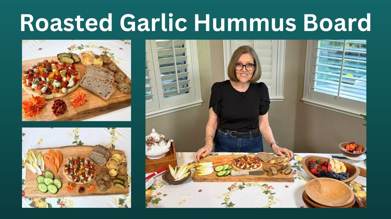 Tami's Oven Roasted Garlic Hummus Board Dining and Cooking