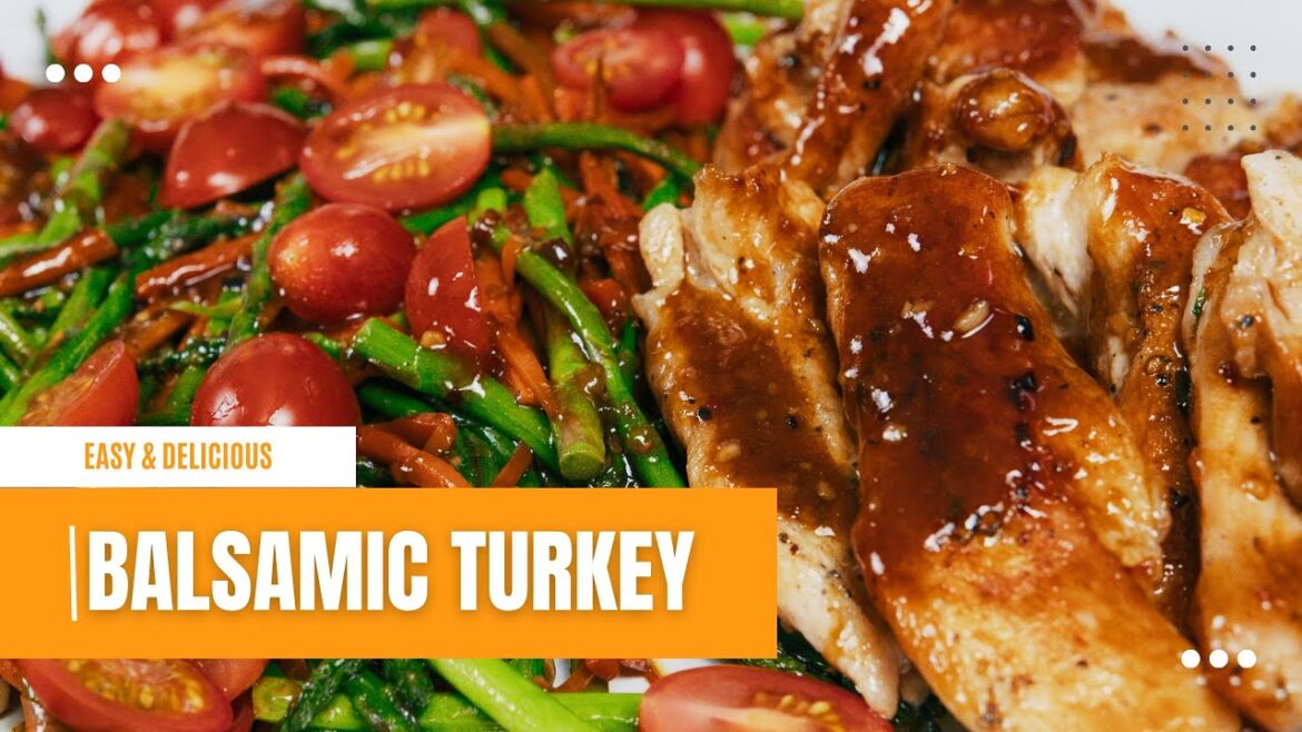 One Pan Balsamic Turkey and Veggies. Whip up a tasty dinner in no time with this quick recipe!
