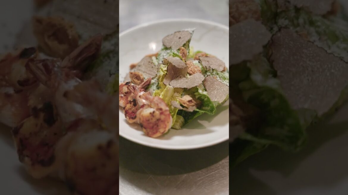 Savory Twist: Nobu's Wasabi Caesar Salad with Grilled Shrimp