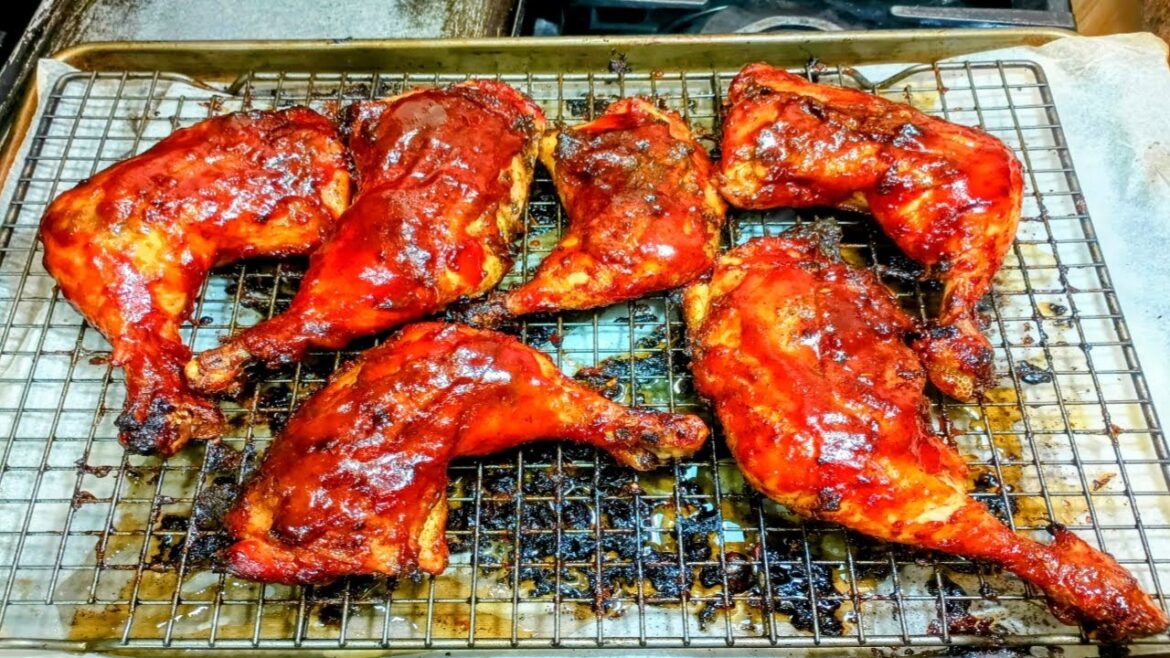 EASY OVEN BAKED BBQ CHICKEN, TEXAS STYLE