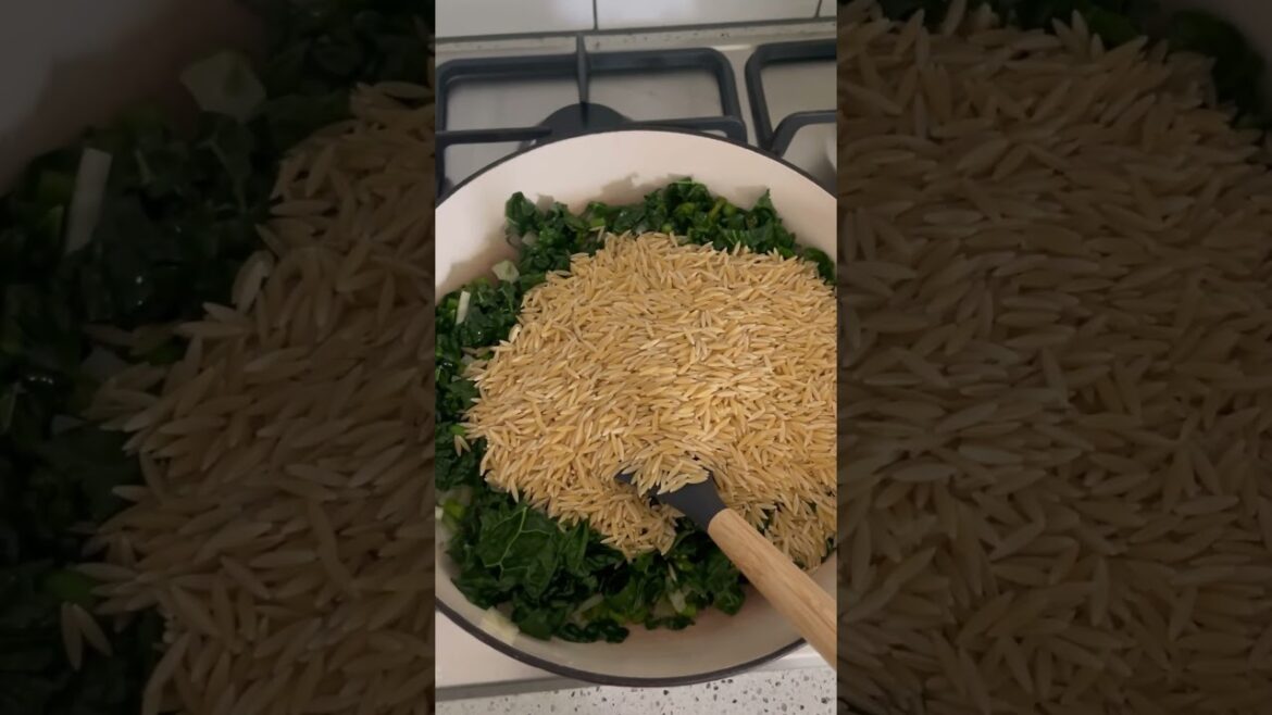 Creamy Herb Orzo with a garlic & herb oil