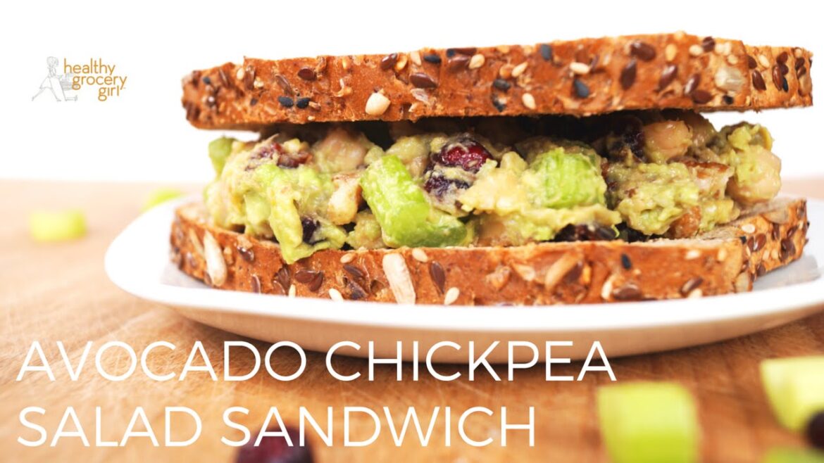 Cranberry Walnut Chickpea Salad Sandwich | Easy Healthy Lunch | Healthy Grocery Girl