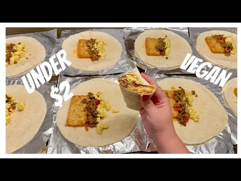 Sausage, Egg, Cheese, Hashbrown Breakfast Burrito Meal Prep Just Egg