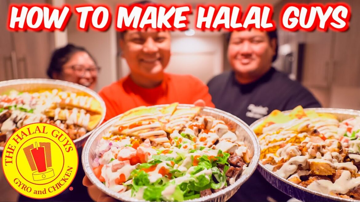 HOW TO MAKE HALAL GUYS CHICKEN & RICE | WHITE SAUCE RECIPE | NYC STREET CART STYLE |  MUKBANG