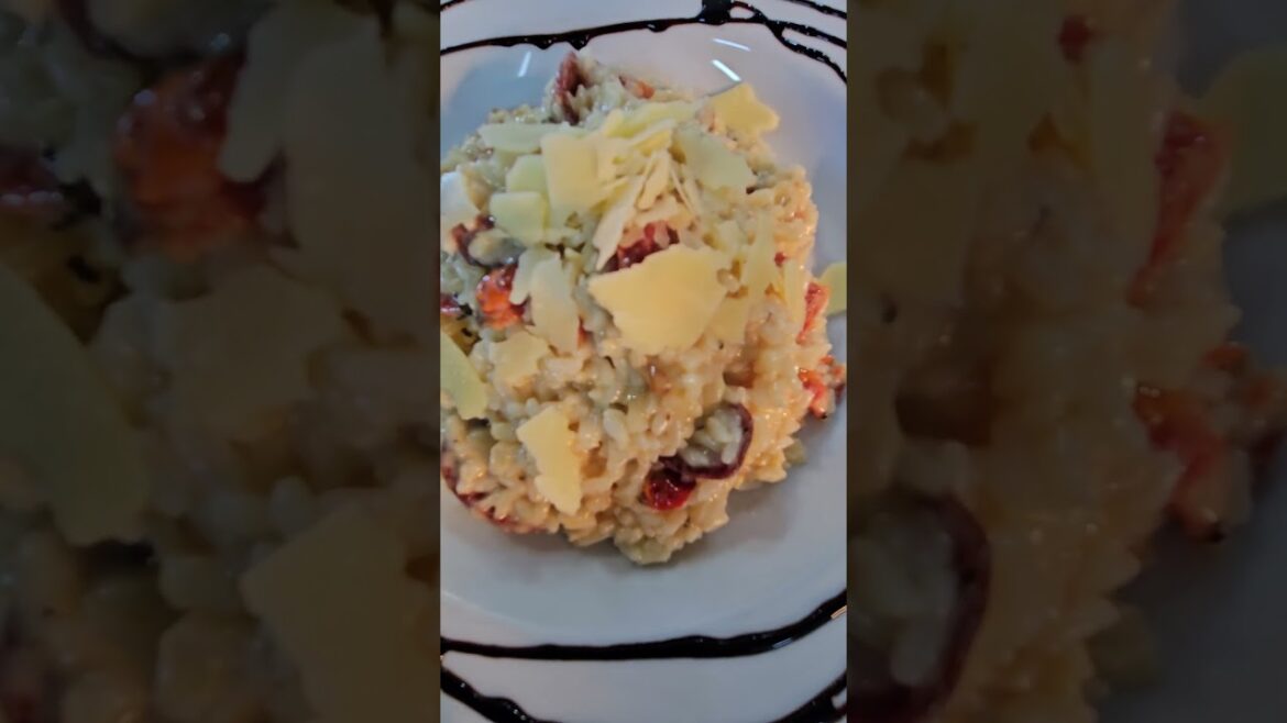 chorizo Risotto cooked with sun dried tomato served with parmason cheese #enjoyeverymoment #shorts