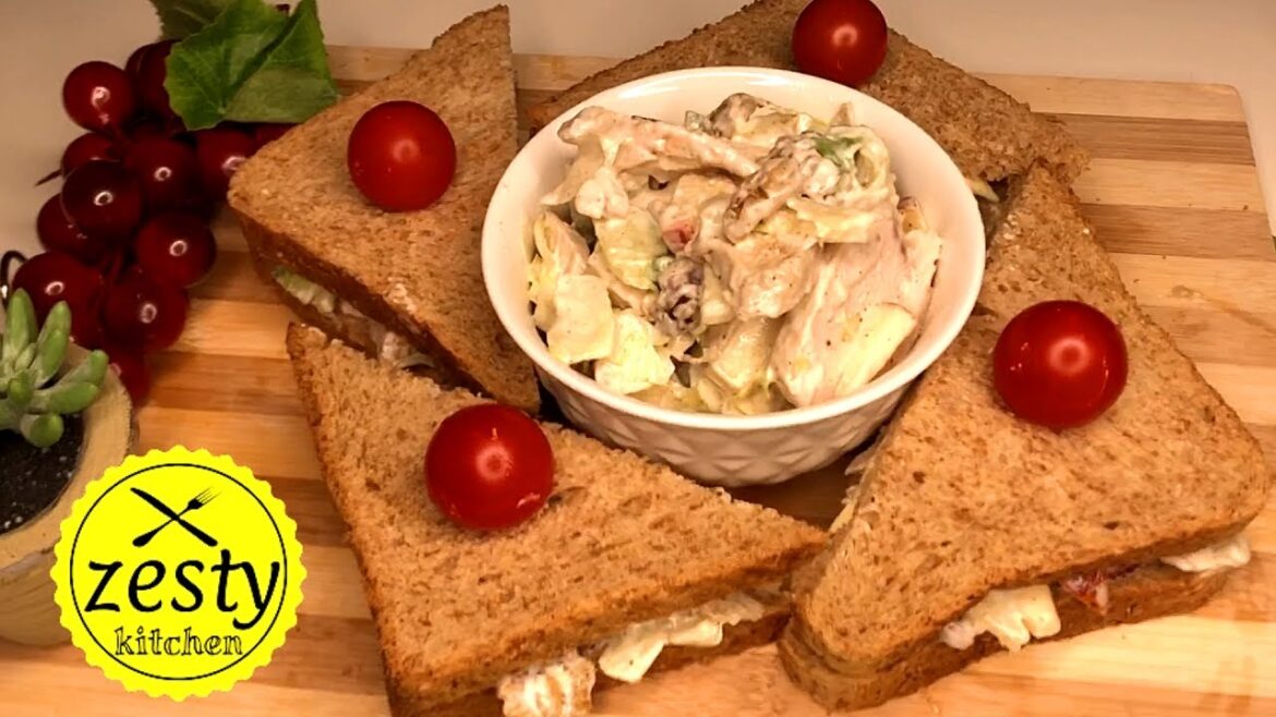 Waldorf Chicken Salad Sandwich | CHICKEN WALDORF SALAD recipe  | Quick and Easy | Zesty Kitchen