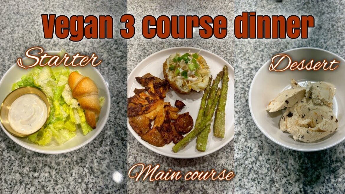 Vegan Caesar salad, vegan steak, vegan dessert | 3 course dinner