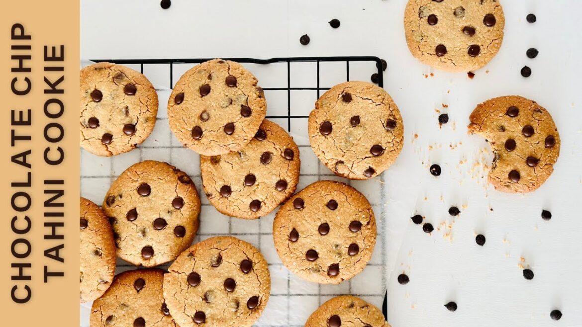 Easy CHOCOLATE CHIP Tahini Cookies | Gluten-Free, Vegan, Egg-les, Butter-less, Healthy Cookie Recipe