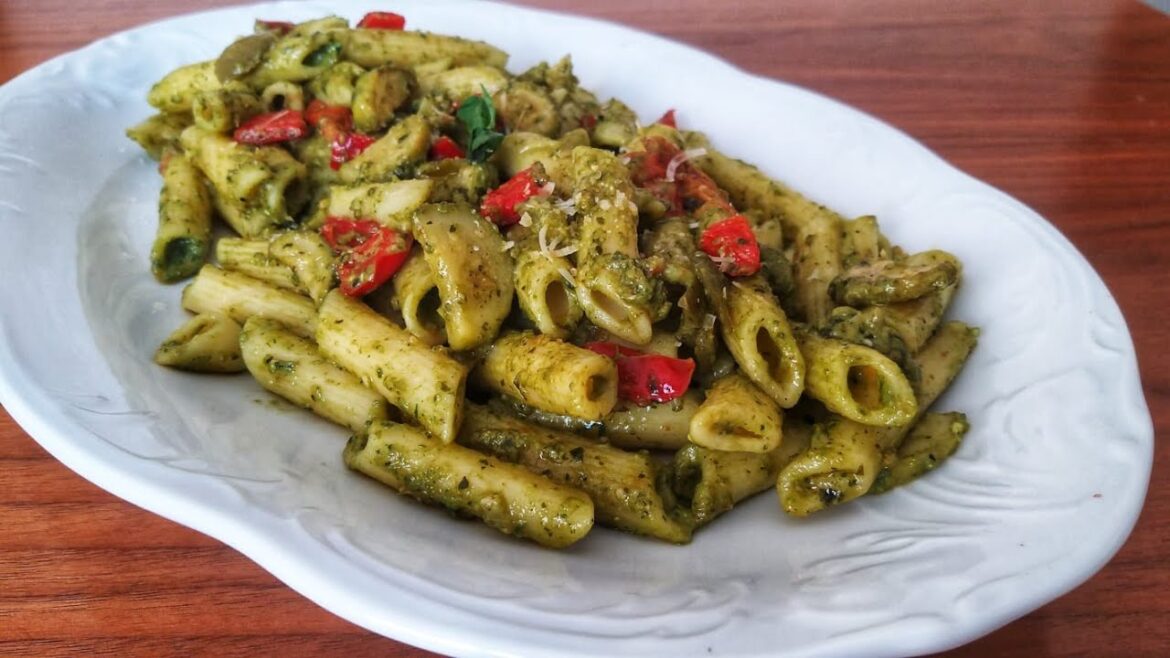 Pâtes à la sauce pesto - Comment faire des pâtes au pesto | Pâtes crémeuses au pesto