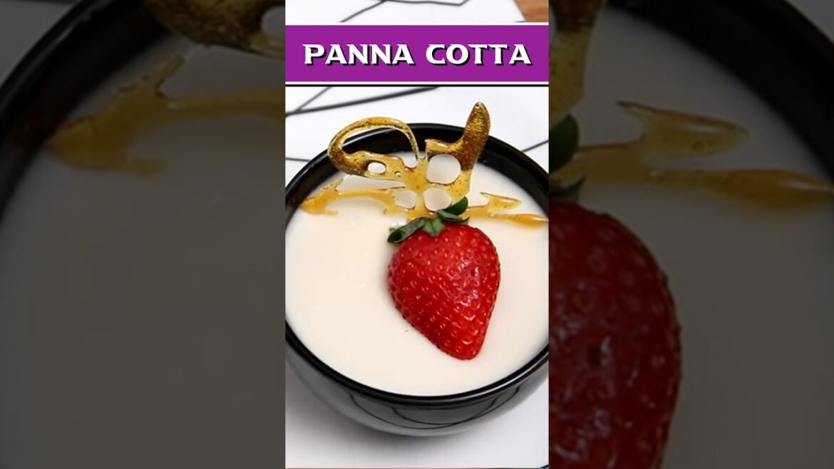 Valentine's Dessert - Panna Cotta with Strawberry Sauce #dessertrecipe #pannacotta #valentinesday