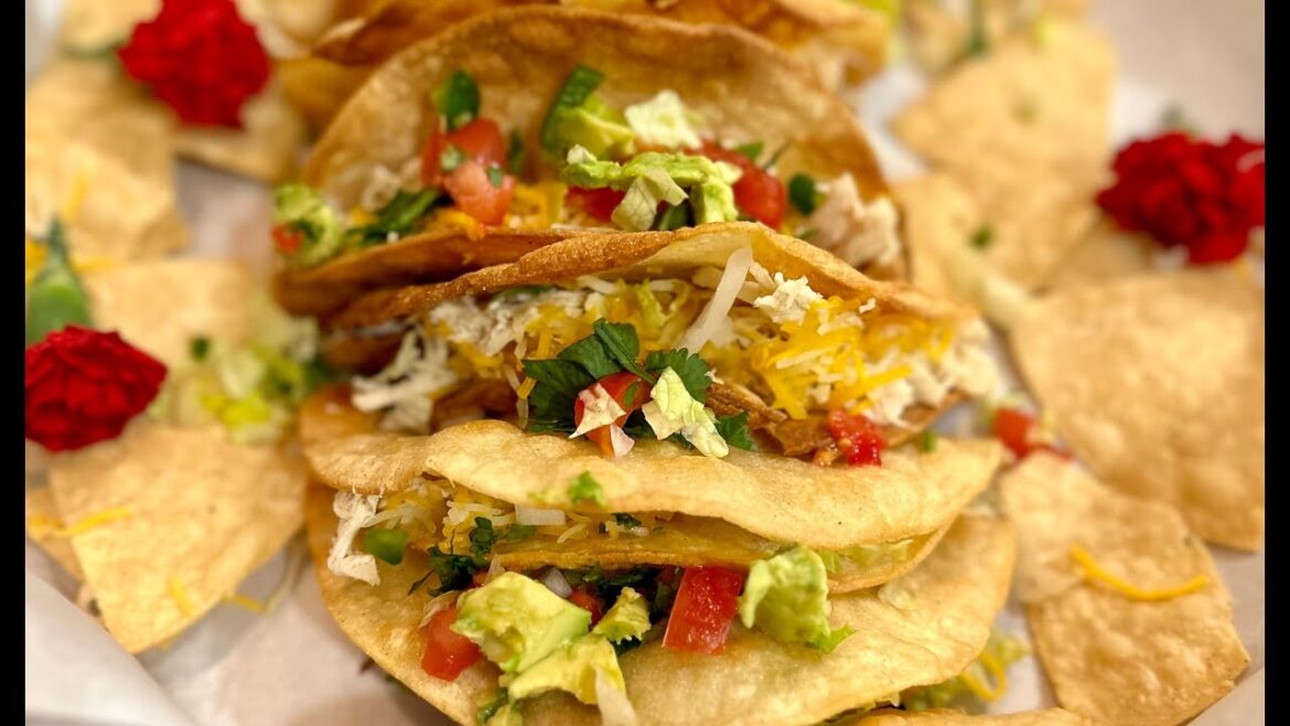 Crunchy Chicken Tacos Recipe - How To Make Crunchy Corn Taco Shells