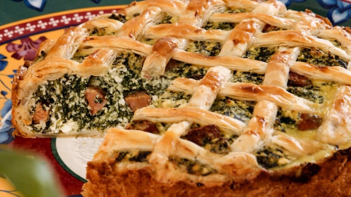 Spinach, Ricotta & Chorizo Pie - Silvia Colloca