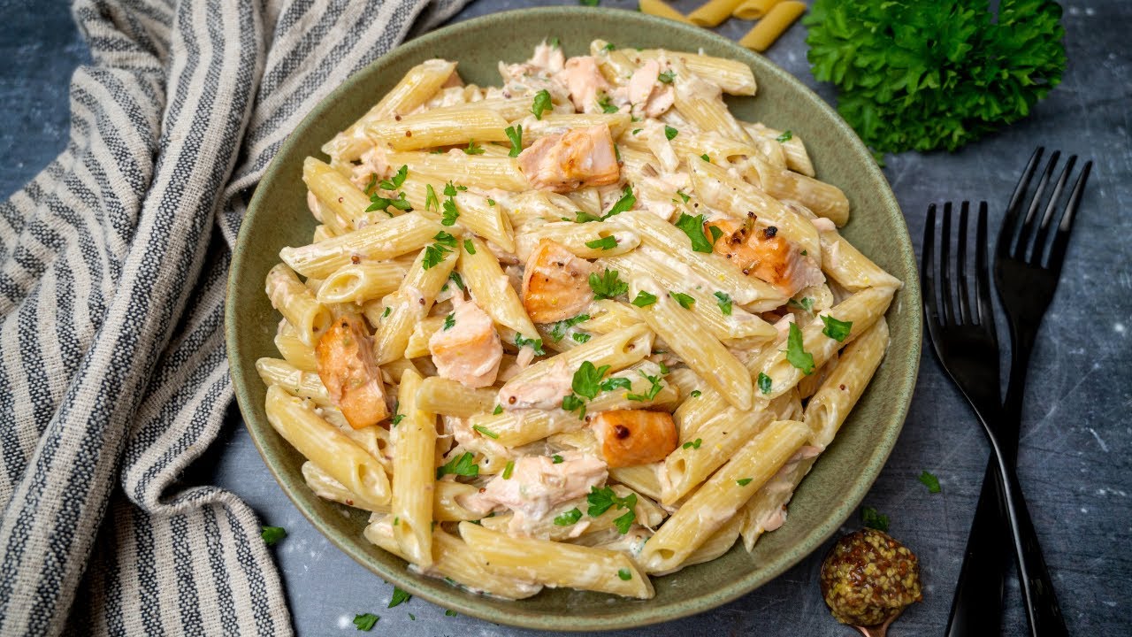 Creamy Honey Mustard Salmon Pasta Dining and Cooking