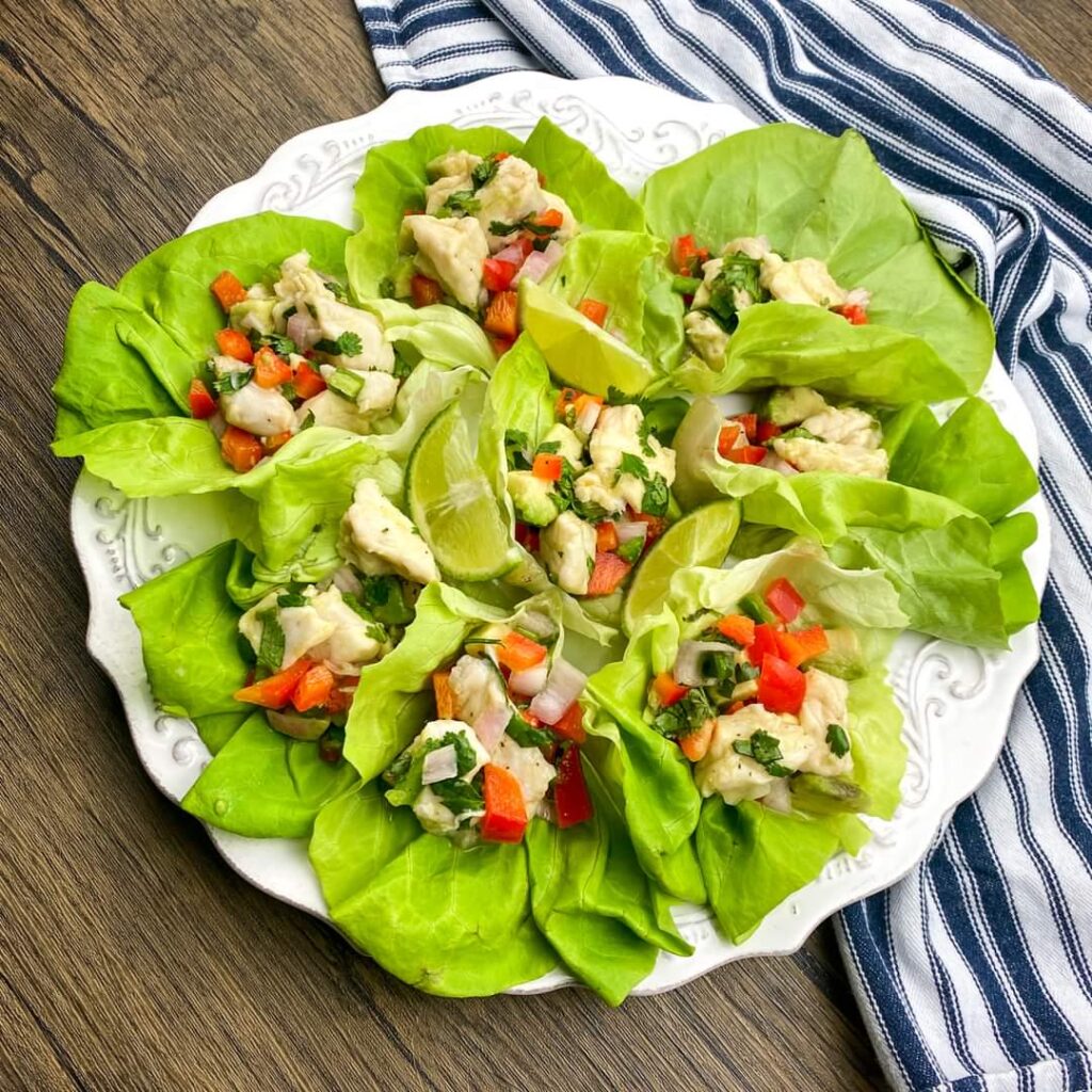 Avocado and Jalapeño Ceviche Wraps
