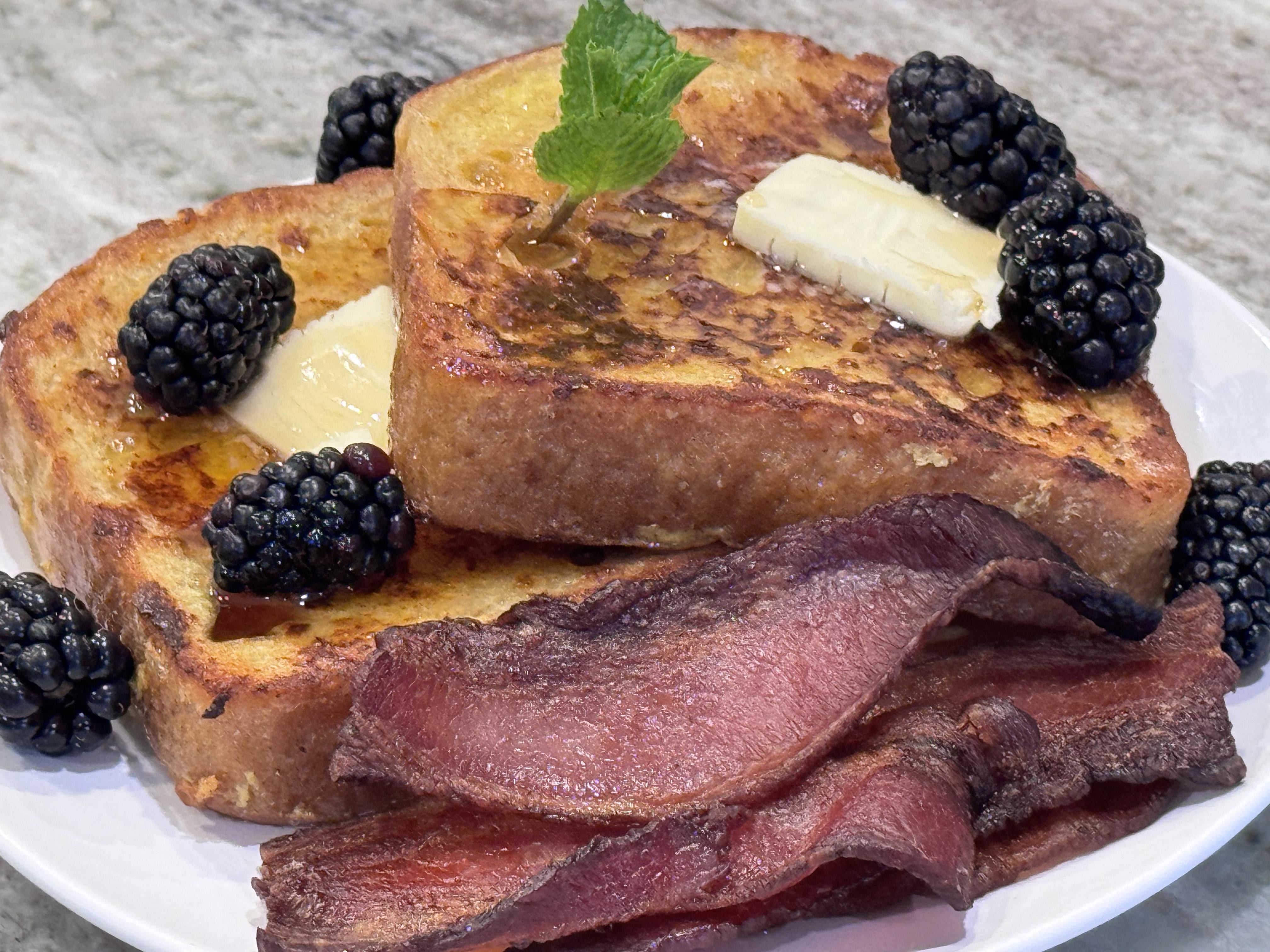 French toast with orange zest and orange blossom water. Served with