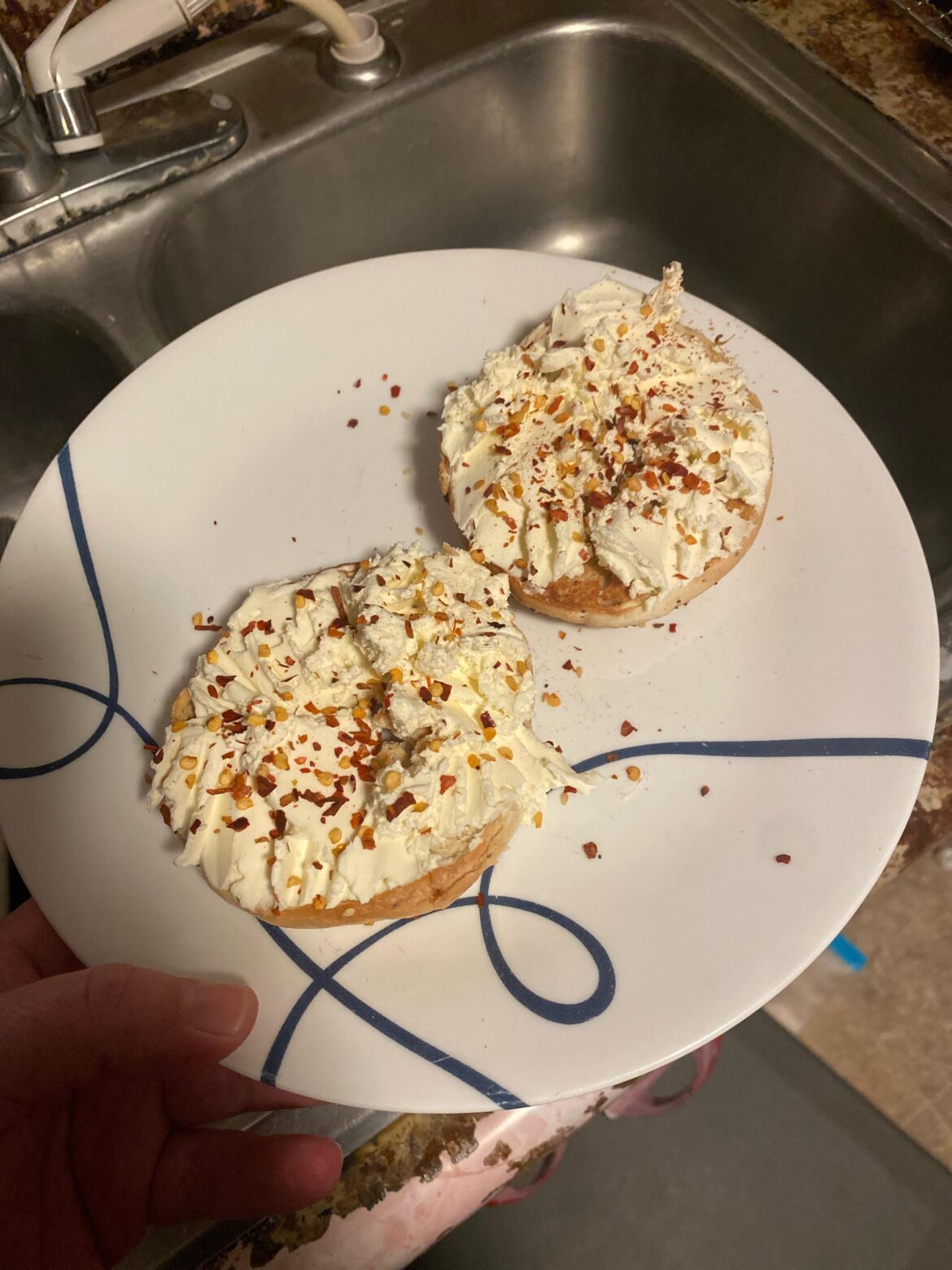 I put red pepper on my bagels
