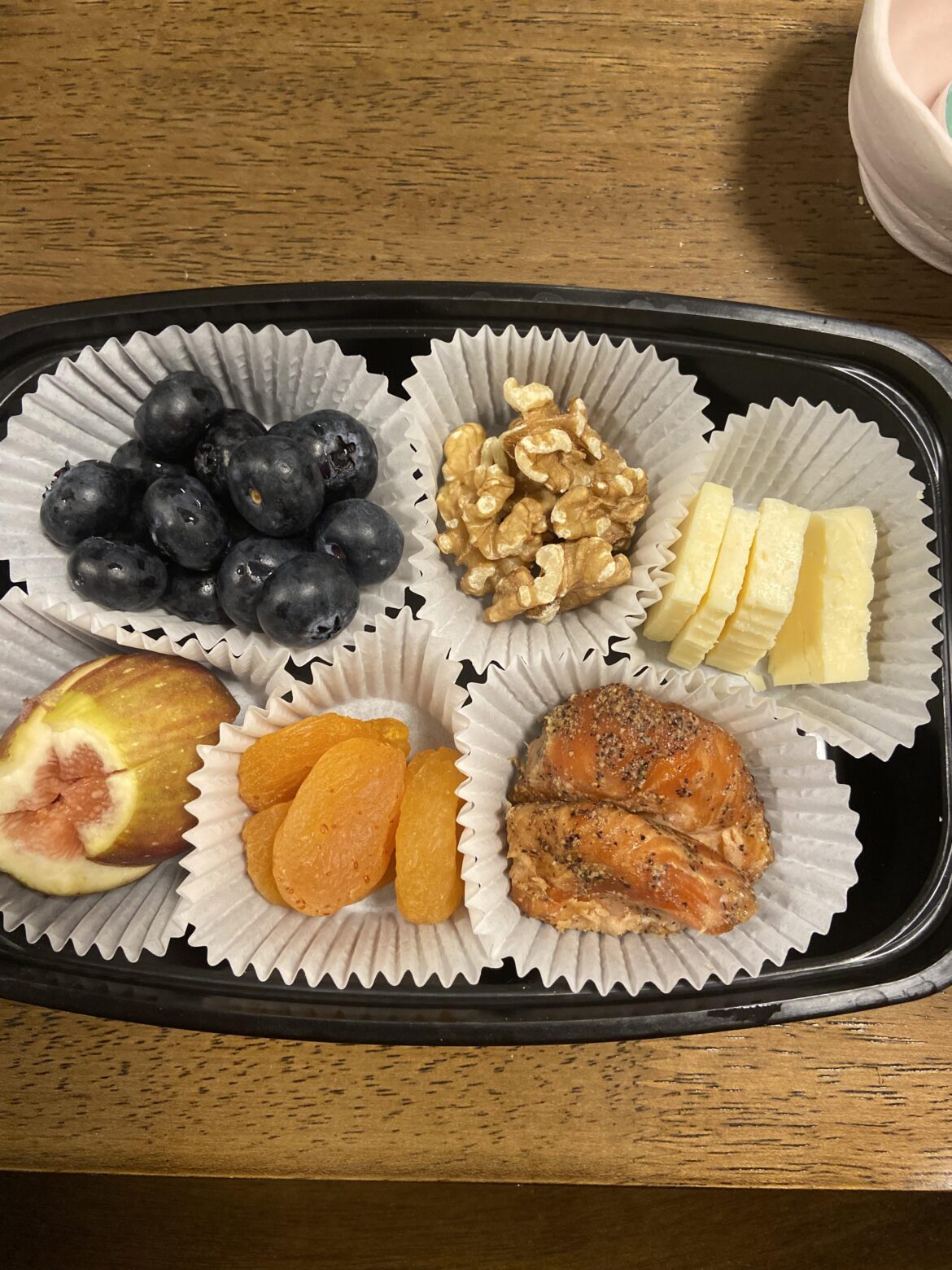 Check out my adult lunchable. Super easy to throw together for work and keeps me feeling full all day with no crashes pic is missing boiled egg!