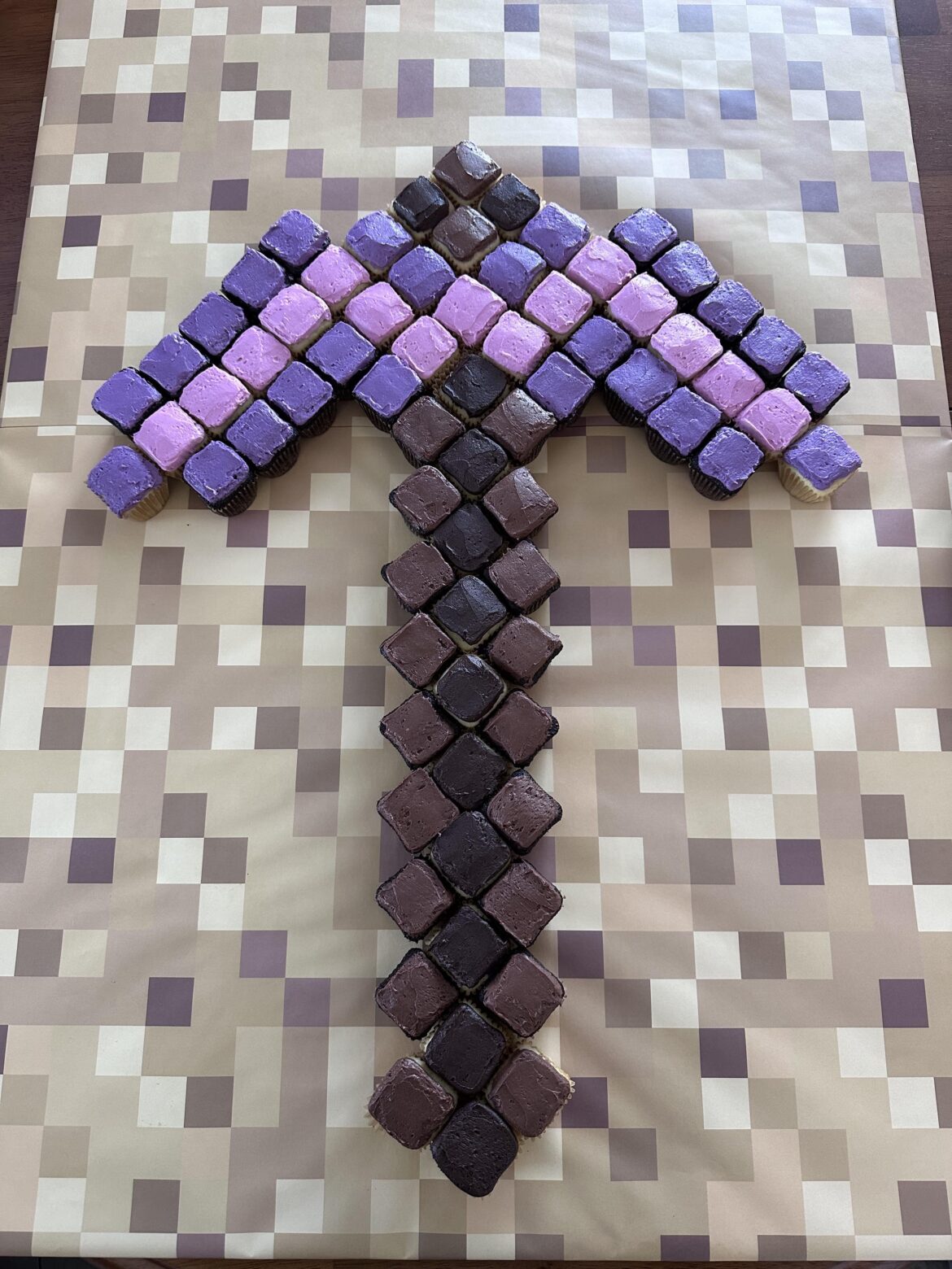 [Homemade] Minecraft enchanted pickaxe for my niece’s 6th birthday