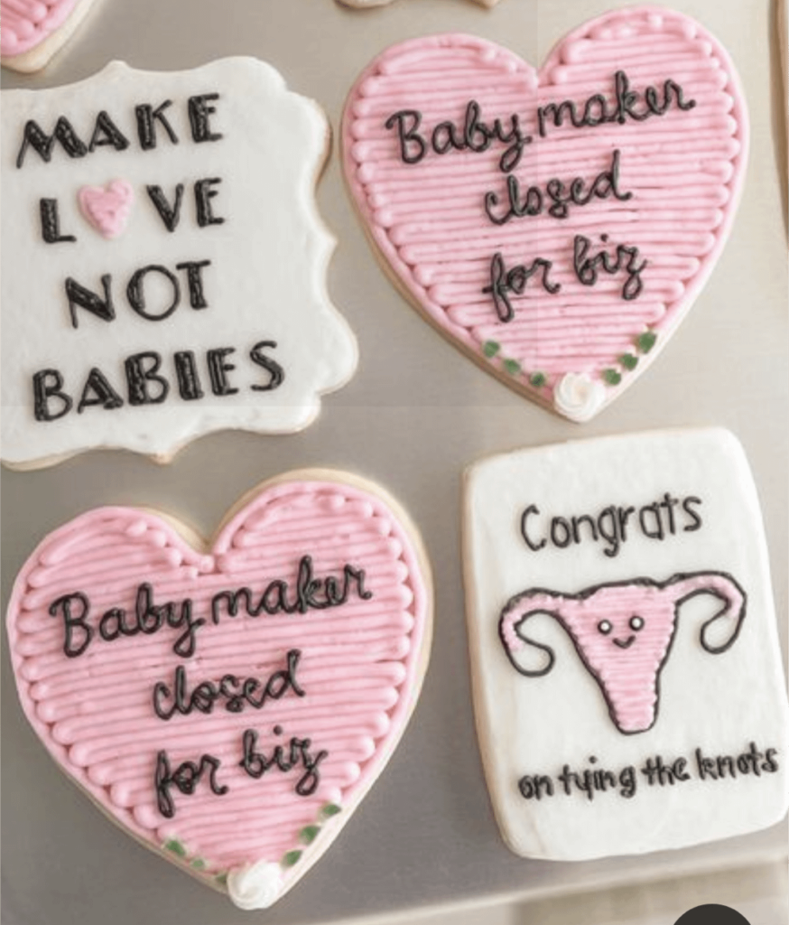 Hey foodies! My sister is getting her tubes tied. Any know a VEGAN baker who can make cookies decorated cheekily, in the spirit of these?