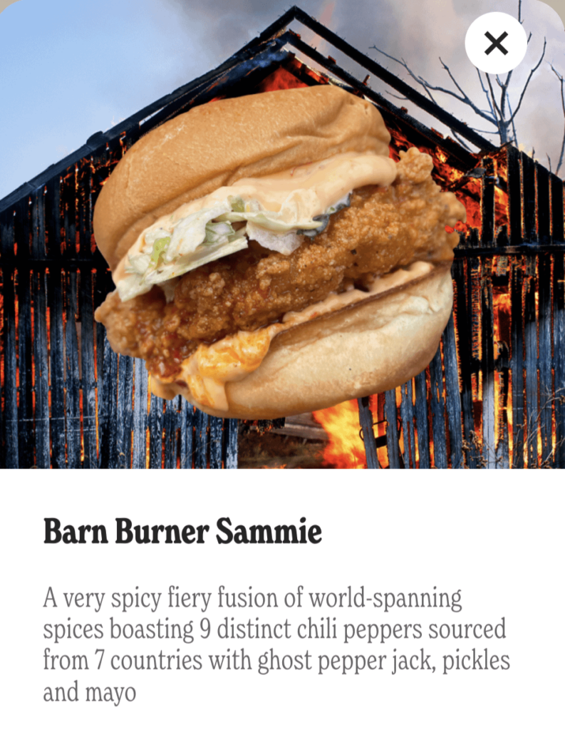 Nan's Barn Burner Chicken Sammie