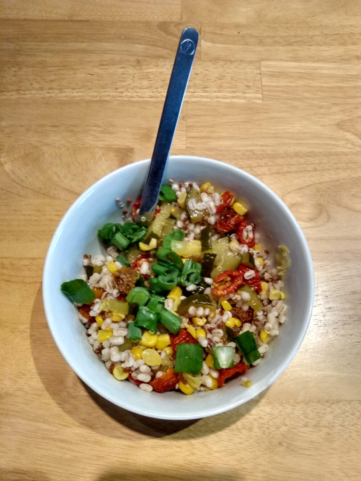 Quick and tasty lunch that I made using veggies that I preserved myself!