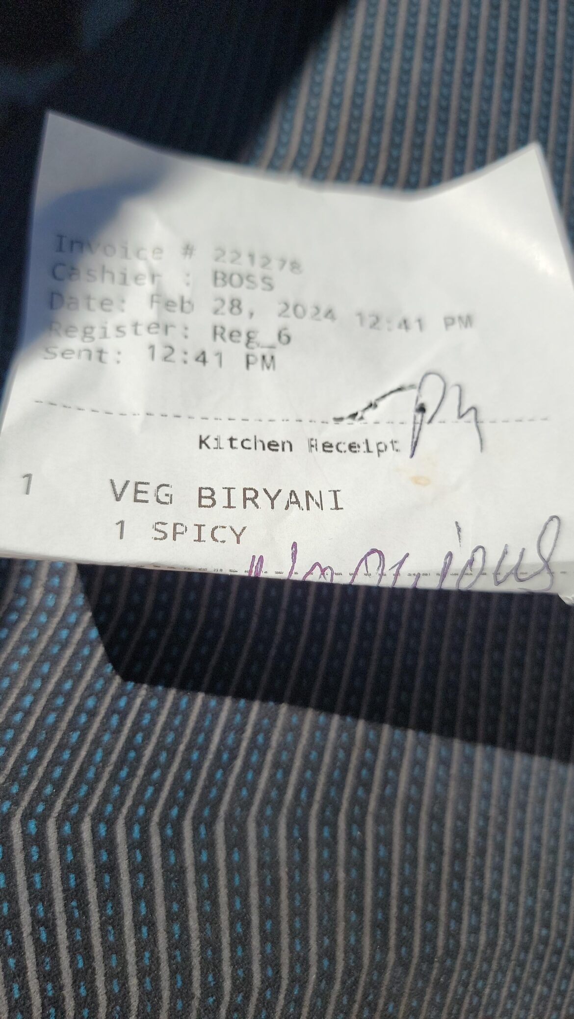 Will I survive?  She smirked as she handed me the order.  I have been warned about "Indian" spicy.