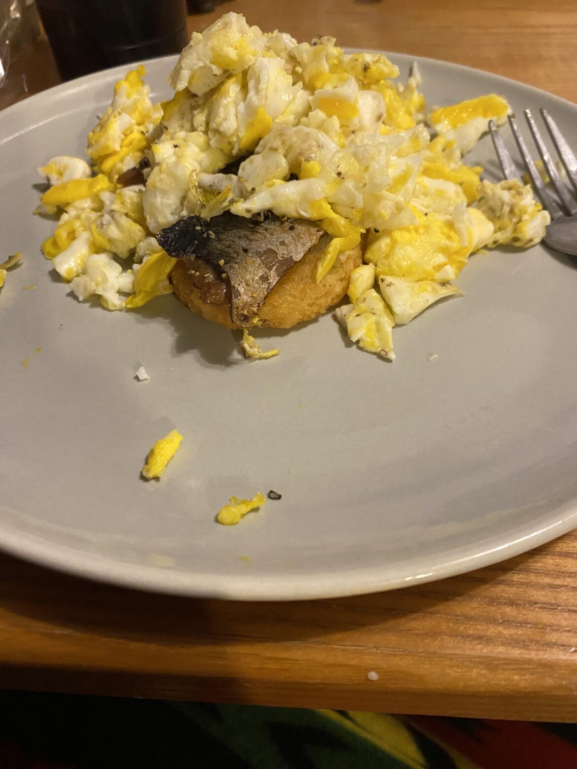 I made the fisherman’s eggs recipe from the king Oscar website using their kipper snacks. Soooo good! Very tasty and nutritious meal for two for around $2 per serving.